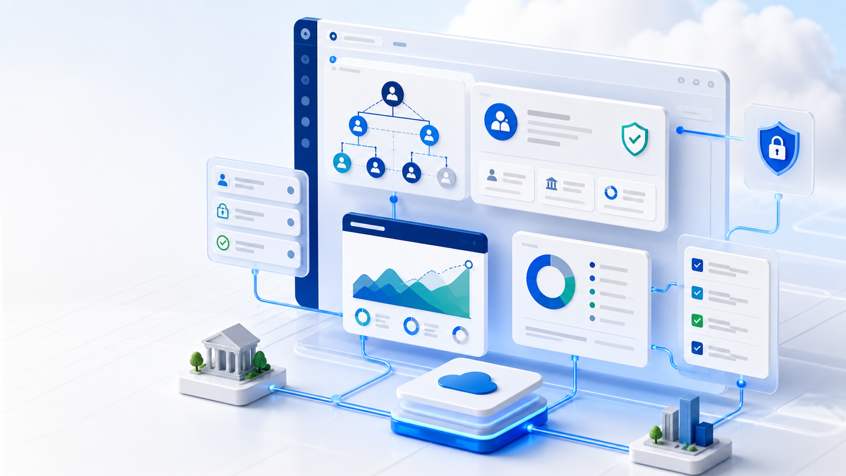 Illustrative diagram of Financial Planner sitting beside Financial Services Cloud household records in the same Salesforce org