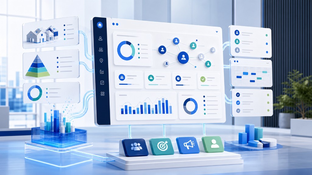 Illustrative diagram of household planning data connecting advisor dashboards, segmentation, and workflows in Salesforce